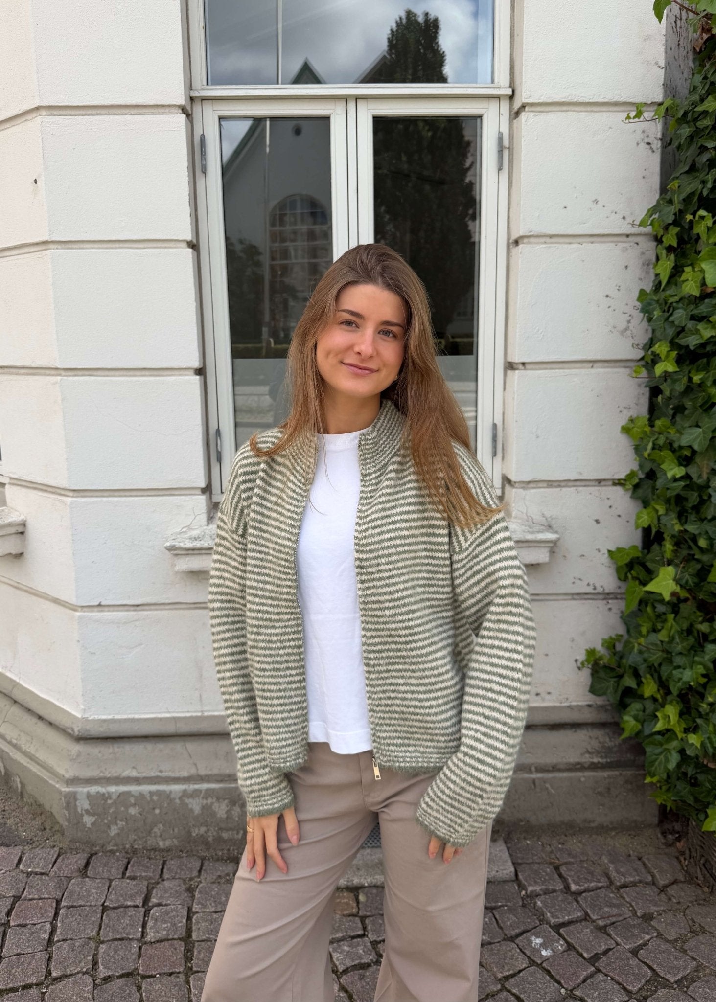 Ronja Zip Cardigan - Khaki - ByStenholt.dk