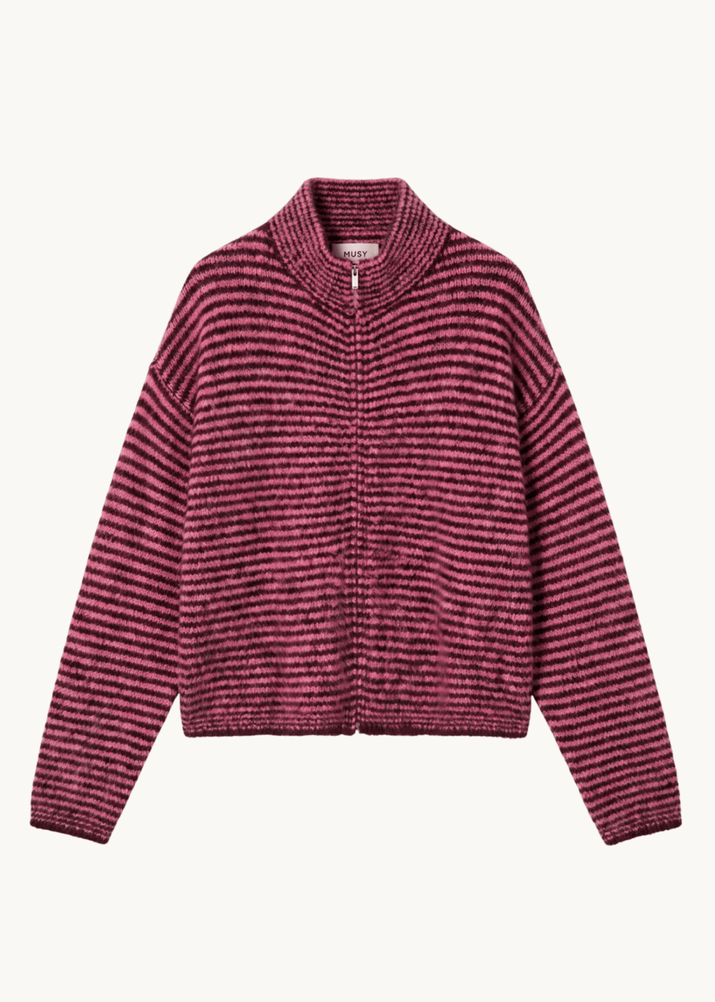 Ronja Zip Cardigan - Lyserød - ByStenholt.dk