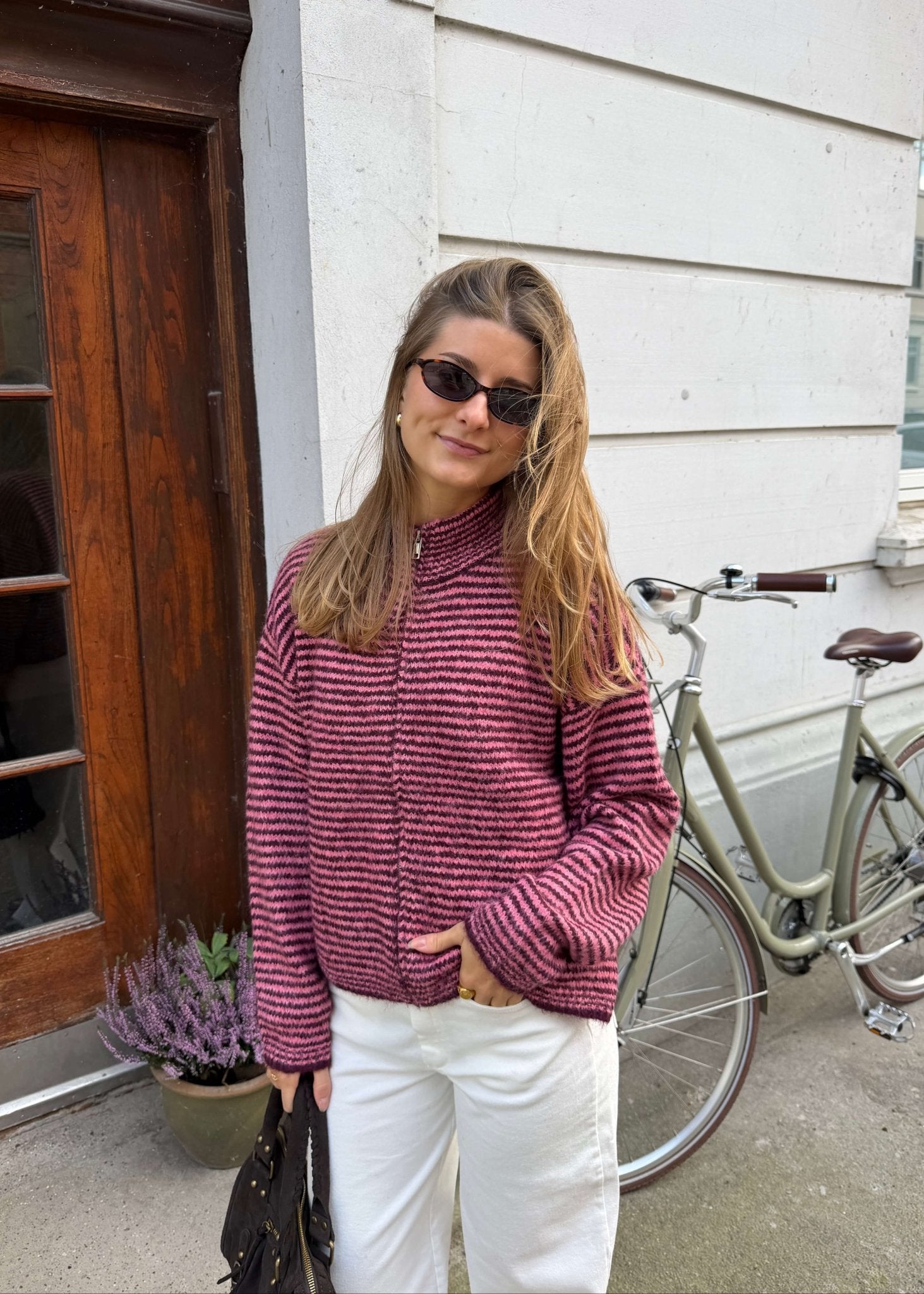 Ronja Zip Cardigan - Lyserød - ByStenholt.dk