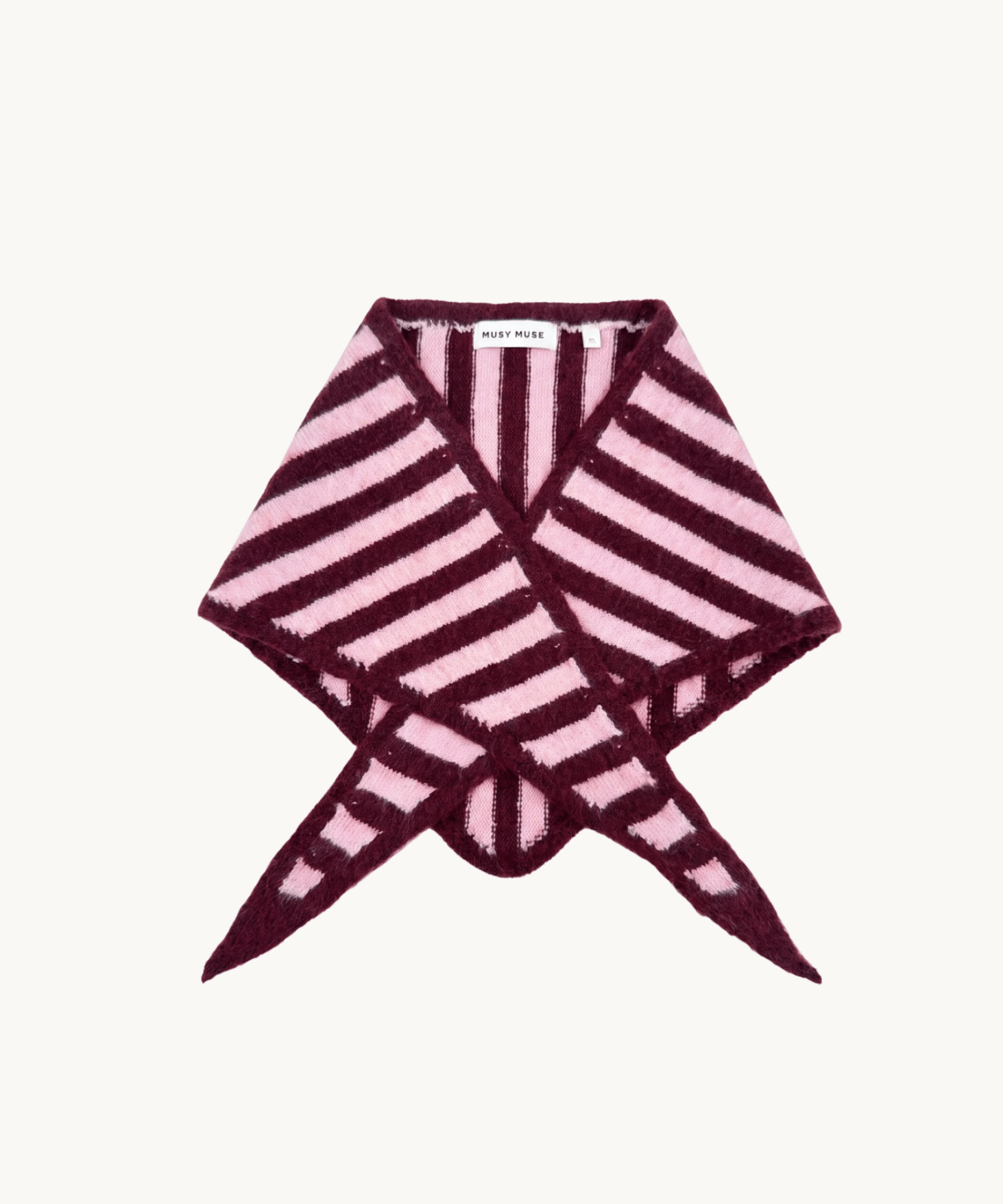 Rory Halstørklæde - Stribet Bordeaux - ByStenholt.dk