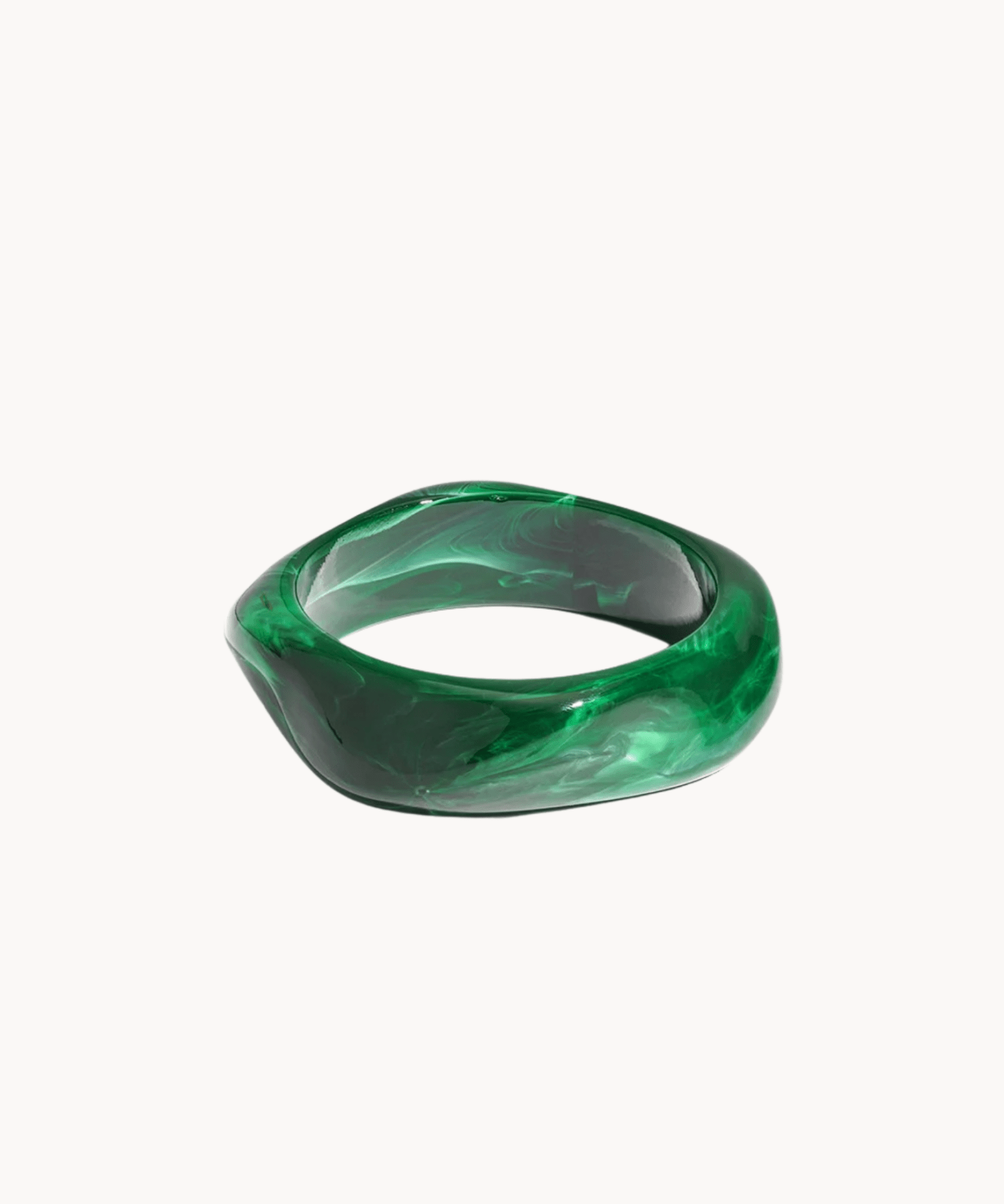 Ruby Chunky Bangle - Grøn - ByStenholt.dk