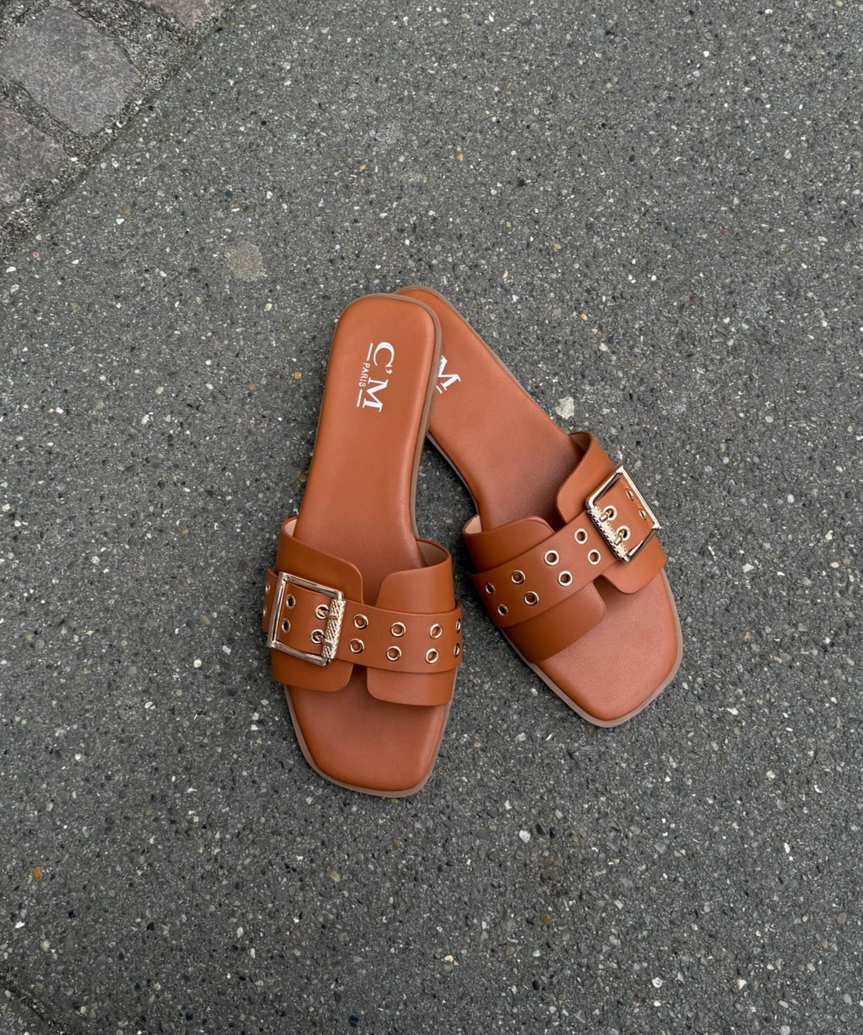 Sandaler med Spænde - Camel - ByStenholt.dk
