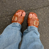 Sandaler med Spænde - Camel - ByStenholt.dk