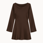 Satin Kjole - Brun - ByStenholt.dk