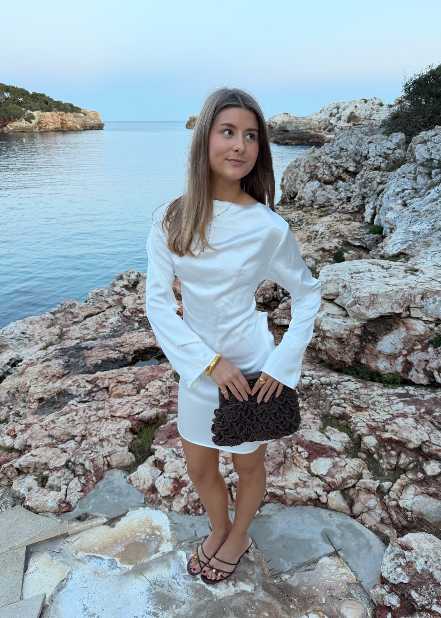 Satin Kjole - Creme - ByStenholt.dk