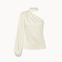 Satin One Shoulder Bluse - Creme - ByStenholt.dk
