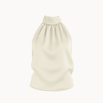 Satin Top med Åben Ryg - Creme - ByStenholt.dk