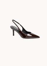 Shiny Slingback Pumps - Mørkebrun - ByStenholt.dk