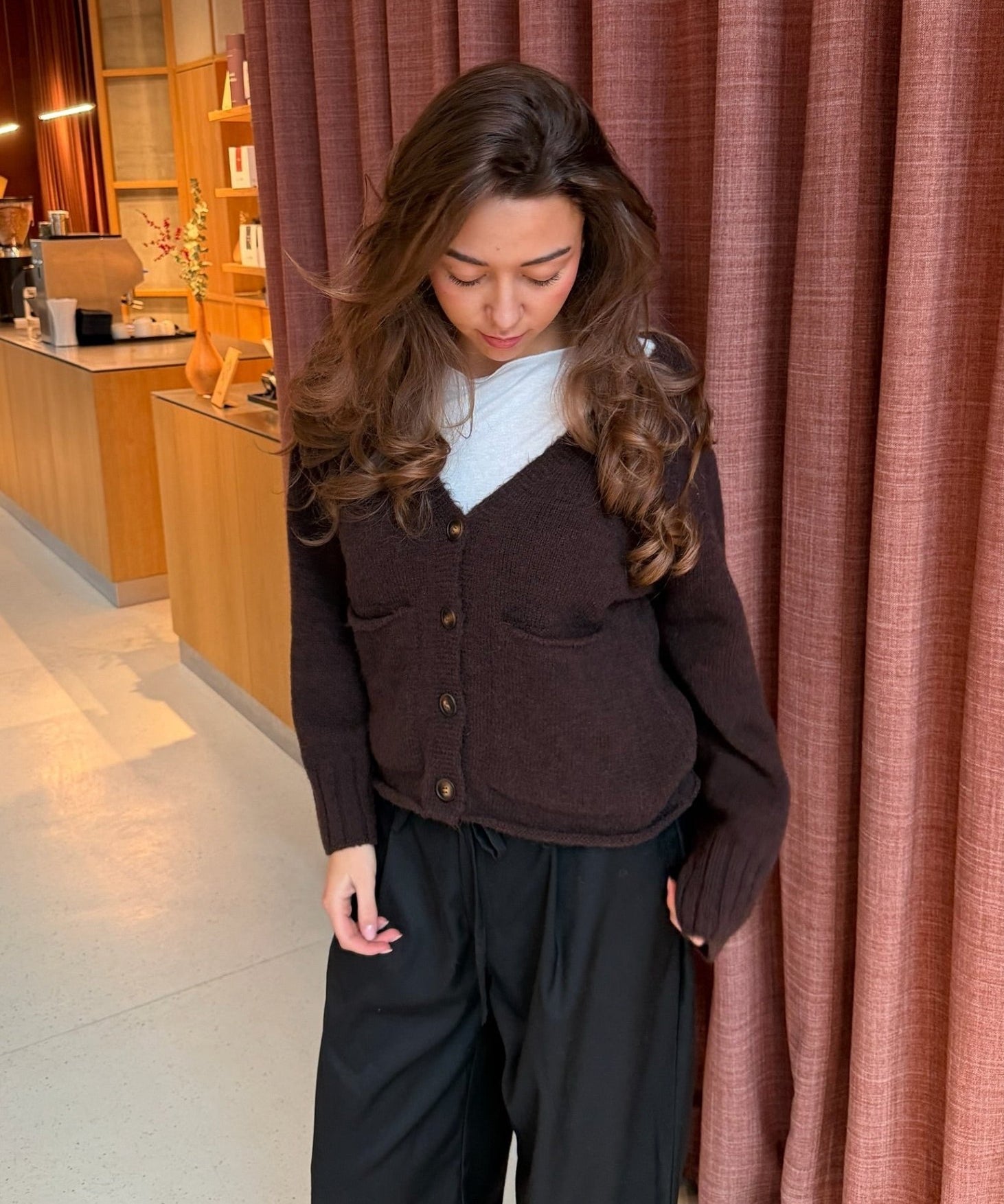 Sia Cardigan - Mørkebrun - ByStenholt.dk