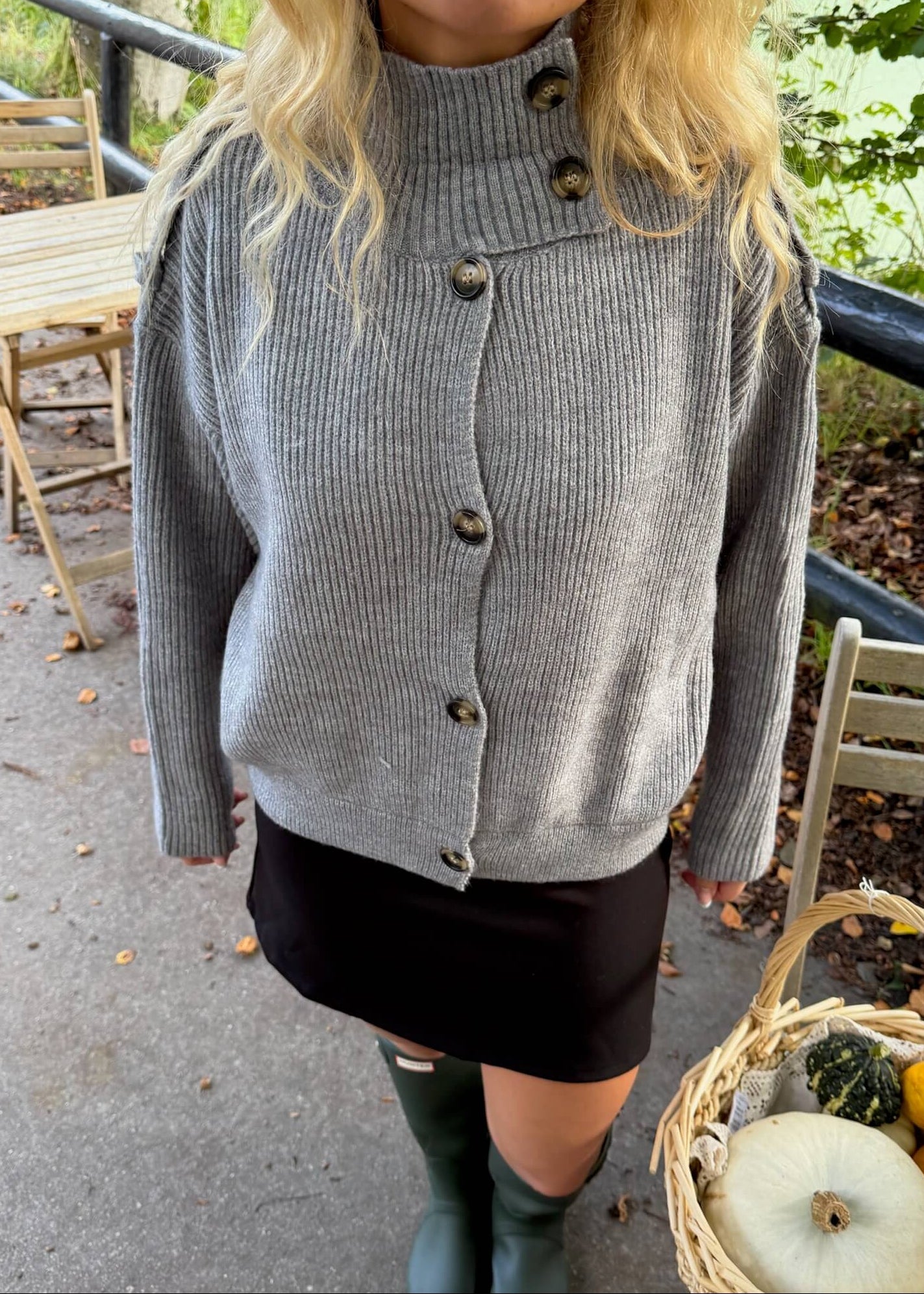 Sienna Strik Cardigan - Grå - ByStenholt.dk