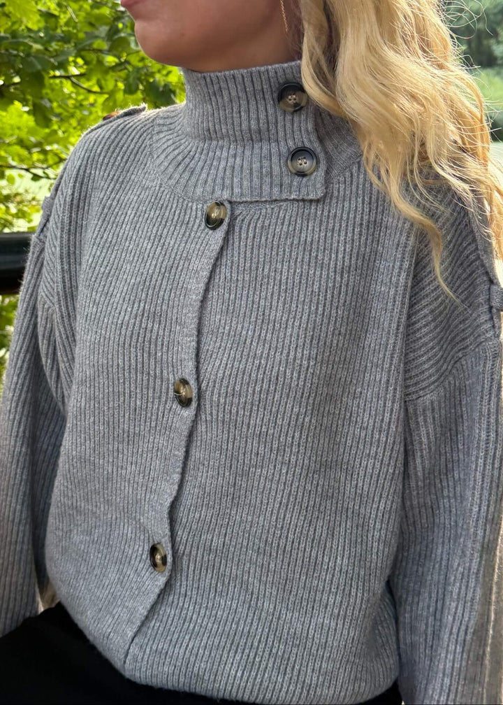 Sienna Strik Cardigan - Grå - ByStenholt.dk