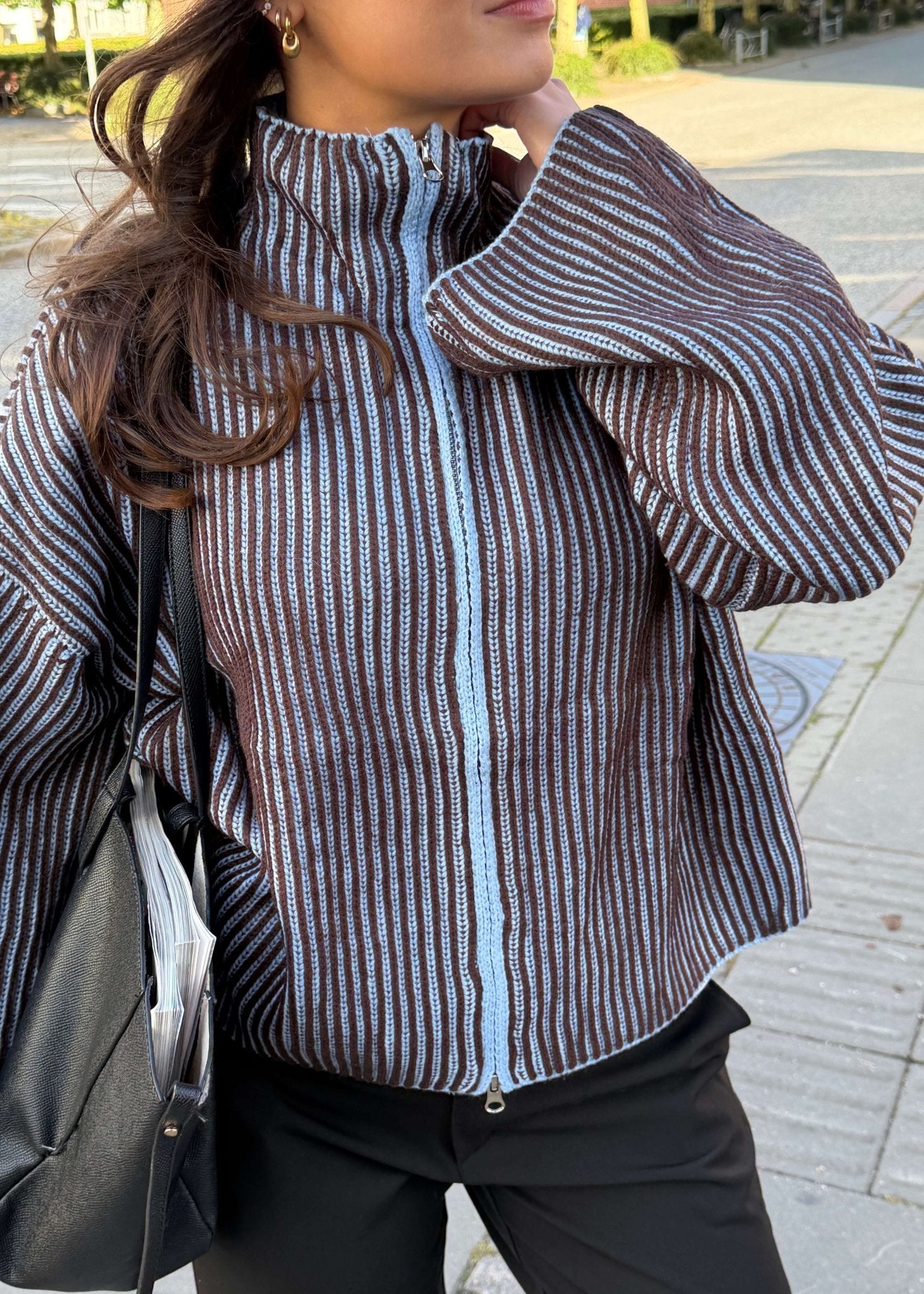 Sigrid Zip Cardigan - Lyseblå - ByStenholt.dk