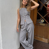 Sira Sæt (Vest + Habitbukser) - Lysegrå - ByStenholt.dk