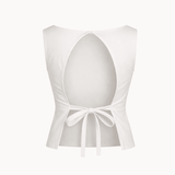 Sira Top med Åben Ryg - Hvid - ByStenholt.dk