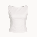 Sira Top med Åben Ryg - Hvid - ByStenholt.dk