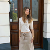 Skandi Midi Nederdel - Beige - ByStenholt.dk