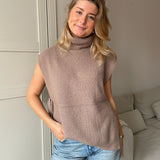 Sofia T-Shirt Strik - Taupe - ByStenholt.dk