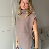 Sofia T-Shirt Strik - Taupe - ByStenholt.dk