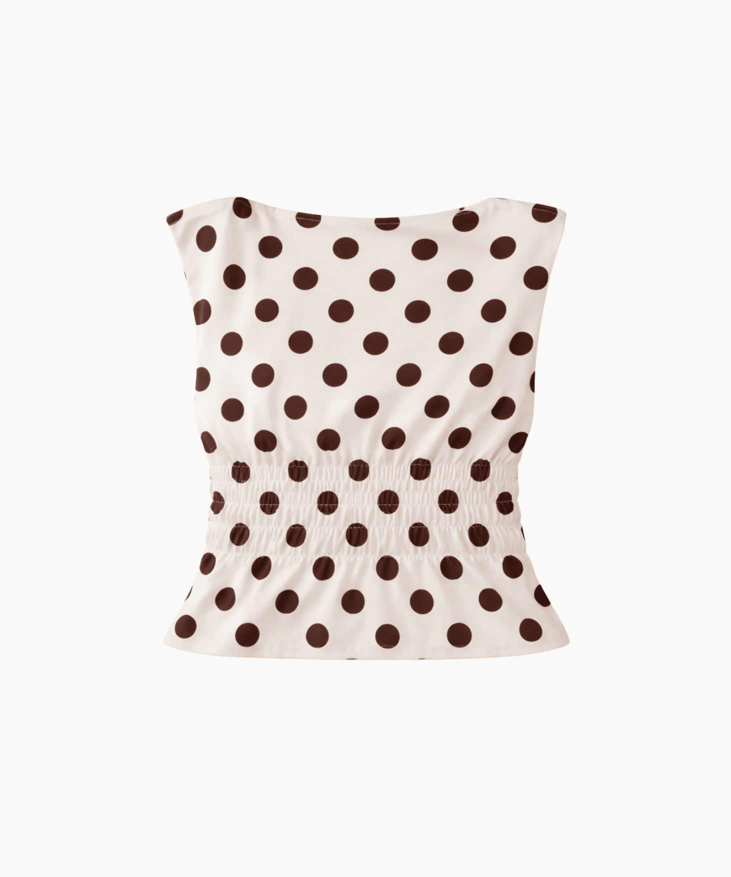 Solea Top med Polkaprikker - Creme - ByStenholt.dk