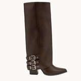 Sophia Folded Spænde Støvle - Brun