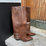 Sophia Folded Spænde Støvle - Brun