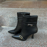 Støvlette med Høj Hæl - Sort