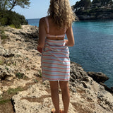 Strandhåndklæde - Stribet Lyseblå - ByStenholt.dk