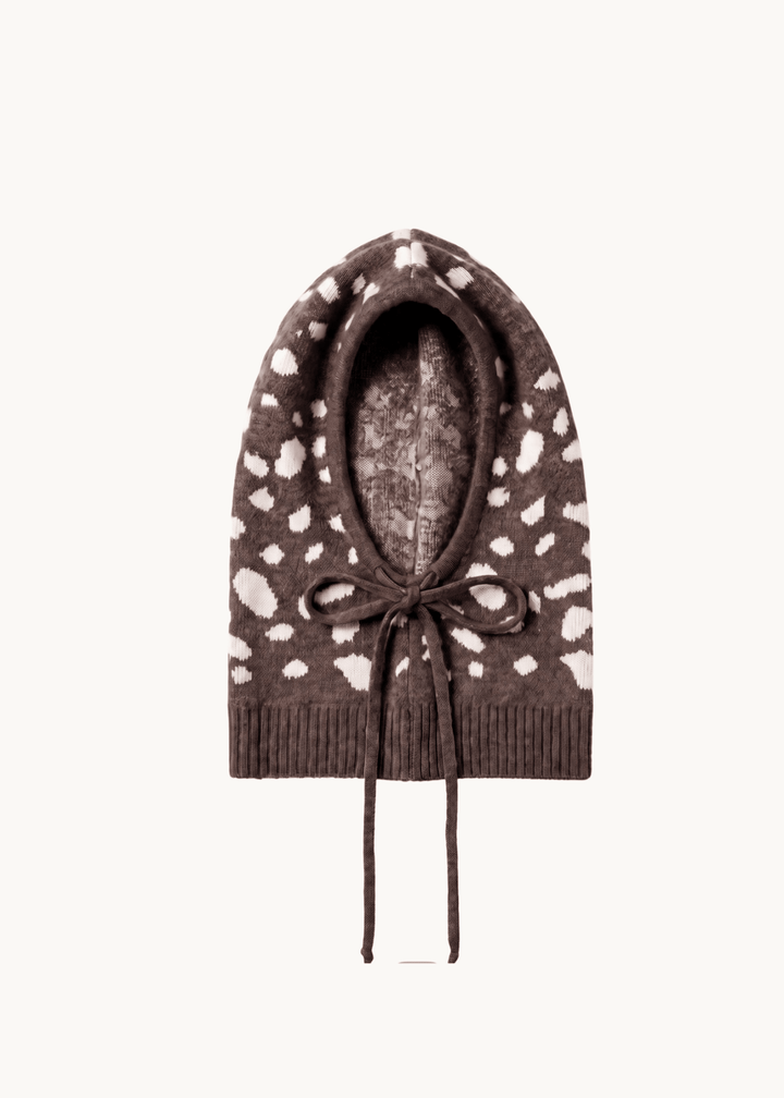 Strikket Balaclava - Bambi Mørkebrun - ByStenholt.dk