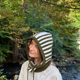 Strikket Balaclava - Stribet Grøn - ByStenholt.dk