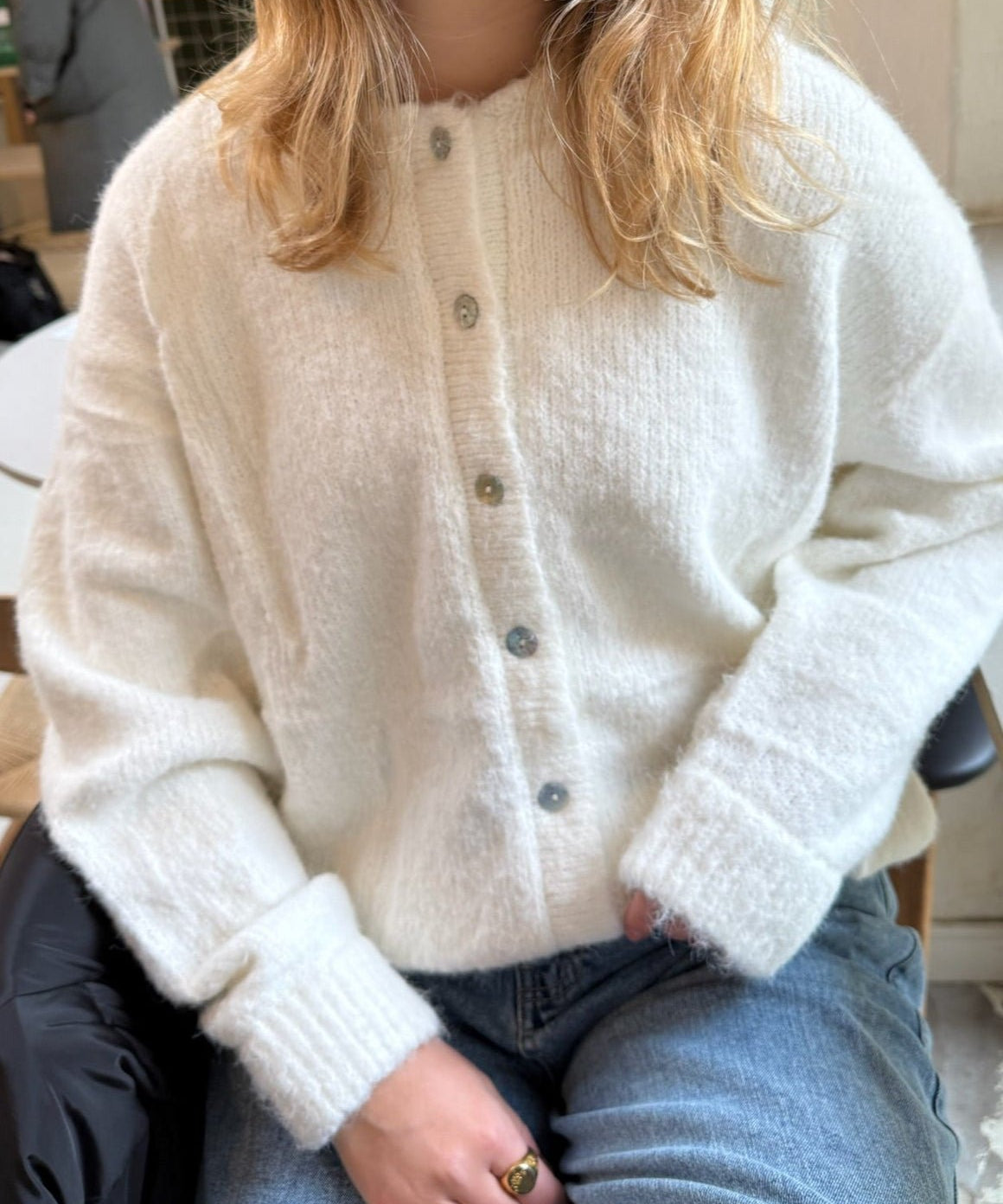 Strikket Cardigan - Hvid - ByStenholt.dk