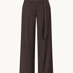 Svea Low Waist Bukser med Spænde - Mørkebrun - ByStenholt.dk