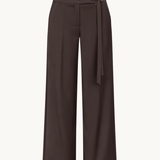Svea Low Waist Bukser med Spænde - Mørkebrun - ByStenholt.dk