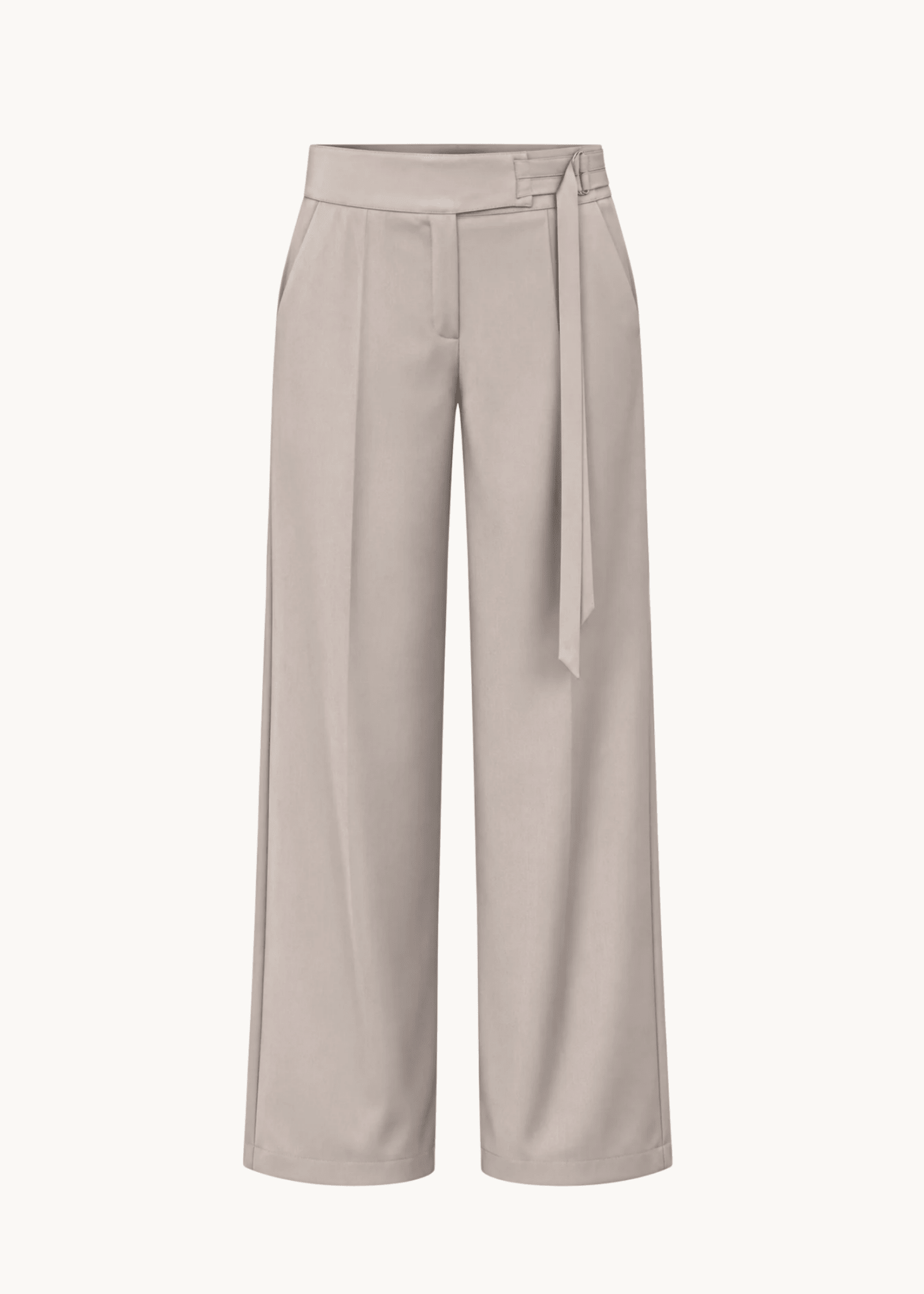 Svea Low Waist Bukser med Spænde - Taupe - ByStenholt.dk
