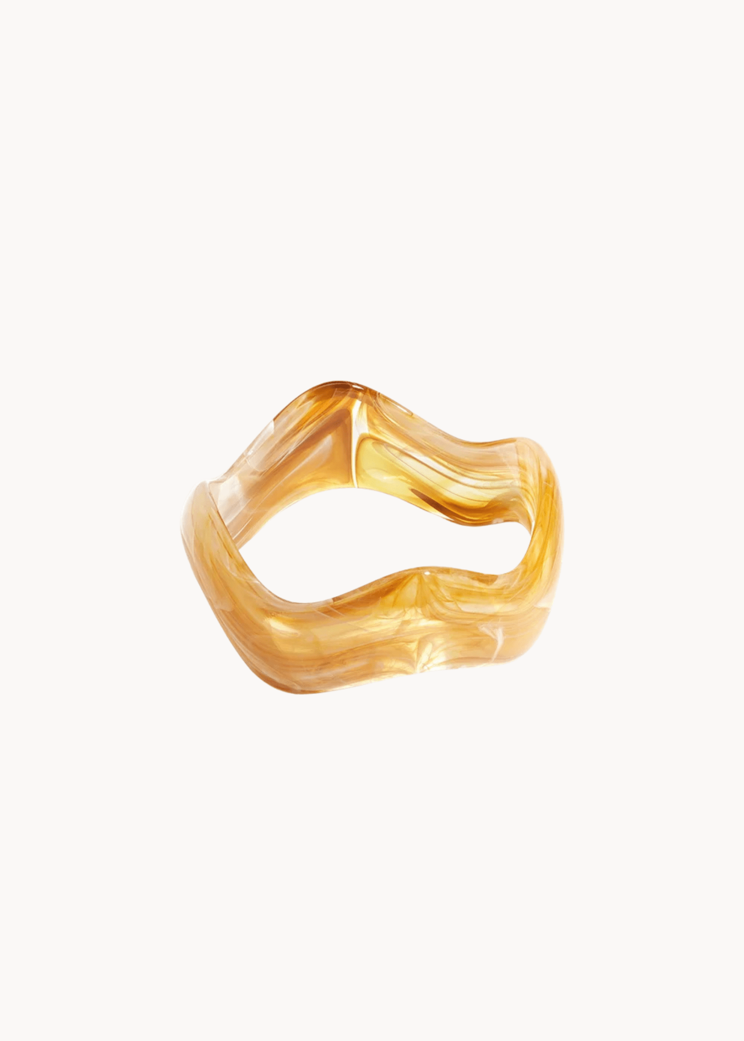 Wave Chunky Bangle - Gul - ByStenholt.dk