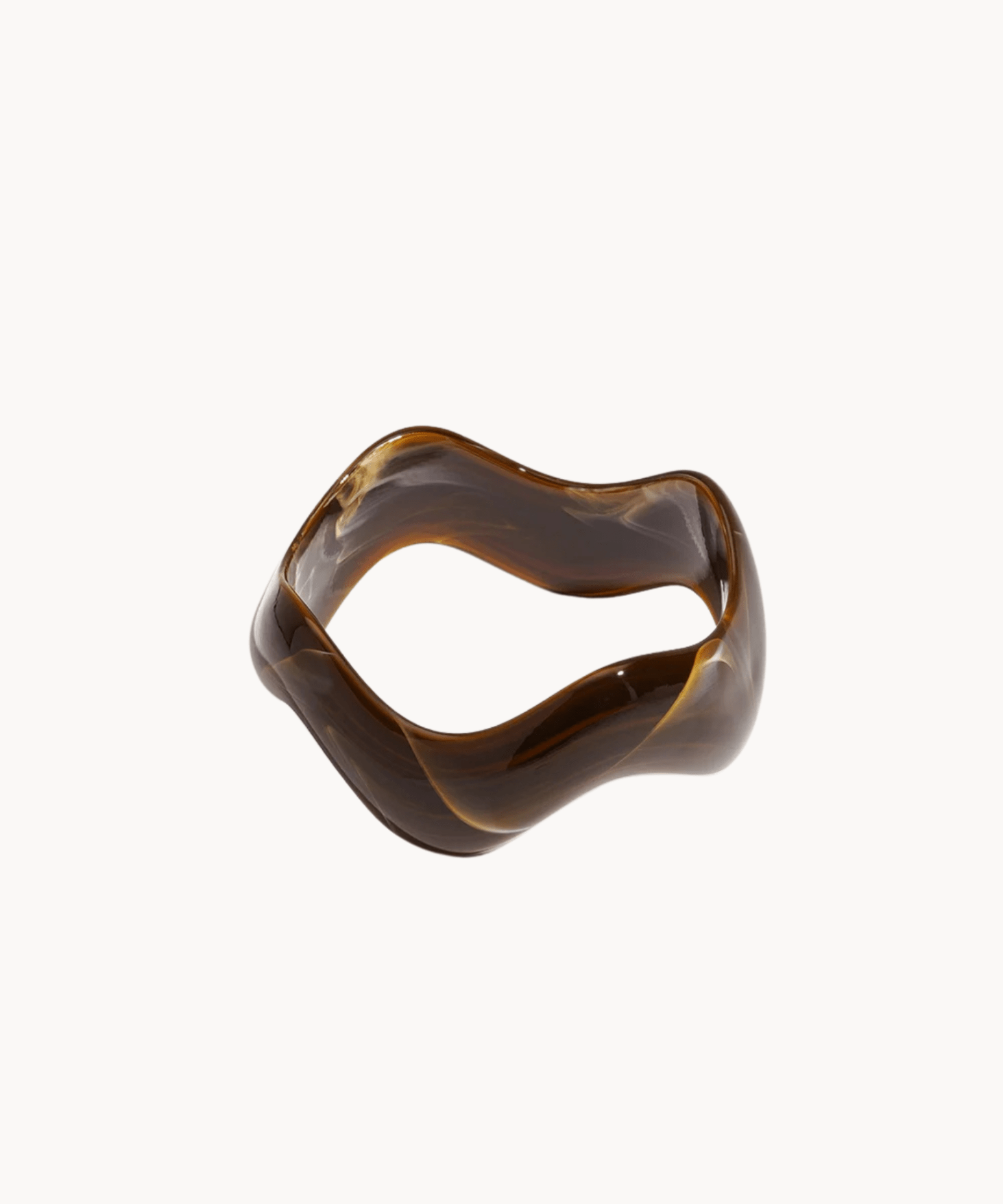 Wave Chunky Bangle - Mørkebrun - ByStenholt.dk
