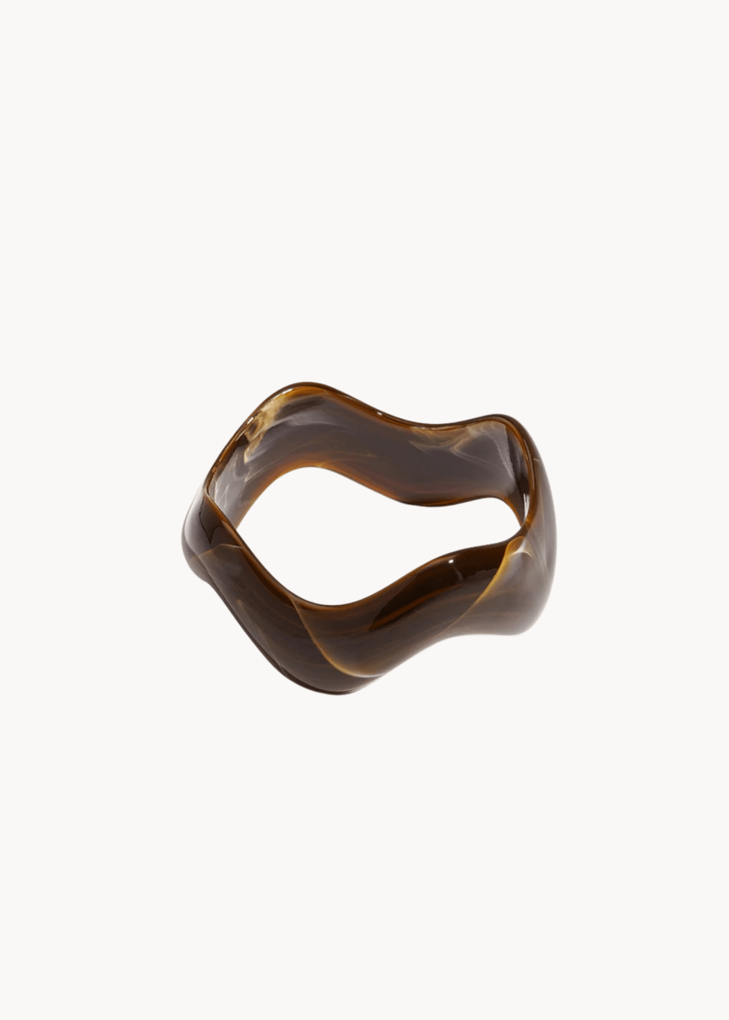 Wave Chunky Bangle - Mørkebrun - ByStenholt.dk