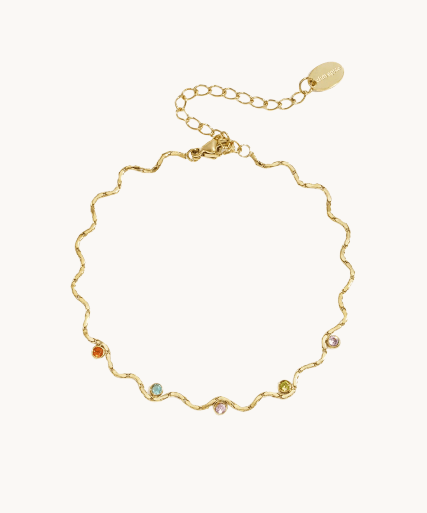 Wavy Stone Armbånd - Guldbelagt/farve - ByStenholt.dk