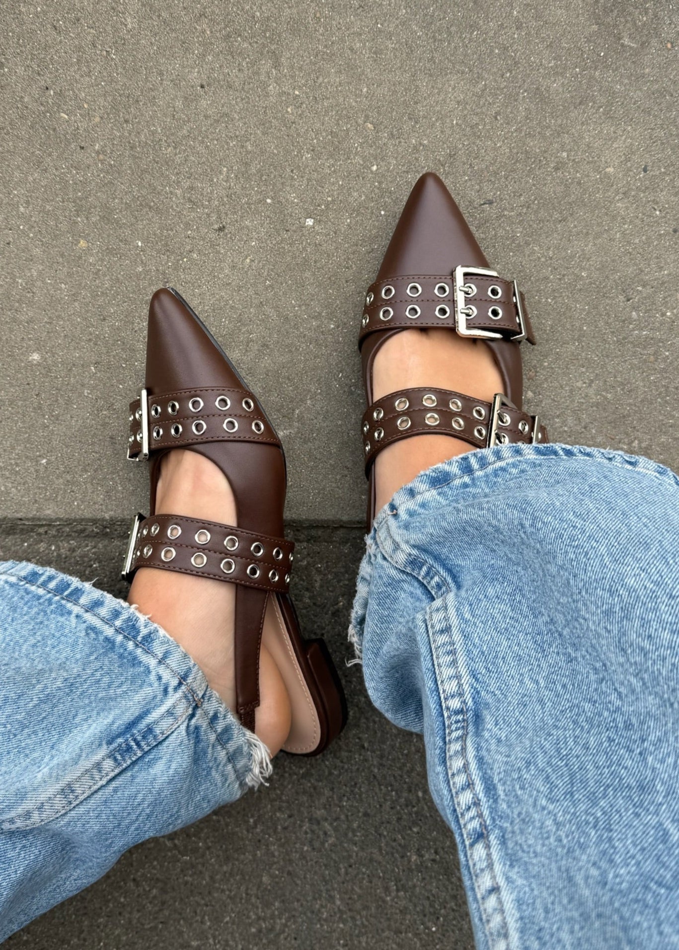 Zara Slingbacks - Mørkebrun - ByStenholt.dk