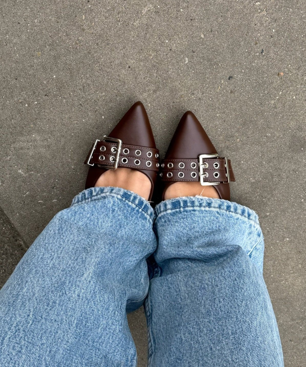 Zara Slingbacks - Mørkebrun - ByStenholt.dk