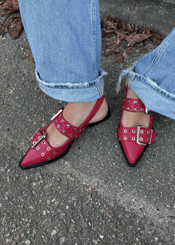 Zara Slingbacks - Rød - ByStenholt.dk