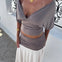 Zenia Top + Aia Nederdel Sæt - Taupe/Creme - ByStenholt.dk